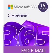 Microsoft 365 Family 32/64 AllLngSub PKLic 15 місяців Online CEE Конверт (6GQ-01404-ESD): Виробник Microsoft