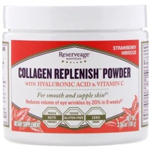ReserveAge Nutrition Collagen Replenish Powder Колаген з гіалуроновою кислотою і вітаміном C зі смаком полуничний гібіскус 101 г: Тип колаген