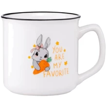 Кружка Ardesto Cute rabbit фарфор 320 мл (AR3460): Форма цилиндр