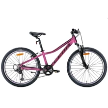 Велосипед 24" Leon JUNIOR AM Vbr 2022 (рожевий з чорним (м)): Діаметр коліс, дюймів 24