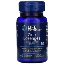 Life Extension Zinc Lozenges, Citrus-Orange Flavor, 60 Vegetarian Lozenges (LEX-15616): Тип Цинк