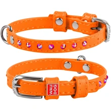 Ошейник WAUDOG Glamour с клеевыми стразами 9 мм 18-21 см оранжевый (32504): Производитель WAUDOG
