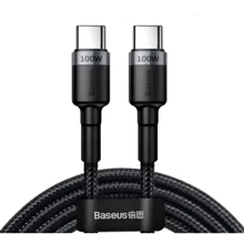 Кабель Baseus Cable USB-C to USB-C Cafule PD2.0 100W 1m Gray/Black (CATKLF-DLG1): Тип USB-C - USB-C