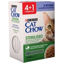 Влажный корм Cat Chow Sterilized для взрослых стерилизованных кошек с ягненком и зеленой фасолью в подливке 5x85 г (7613287459589): Тип Влажный корм