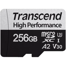 Карта пам'яті Transcend 256GB microSDXC Class 10 UHS-I U3 V30 A2 + adapter (TS256GUSD330S): Тип карти MicroSDXC
