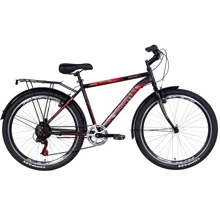 Велосипед Discovery PRESTIGE MAN 2021 M 26" черно-красный с хаки (OPS-DIS-26-358): Материал рамы Сталь
