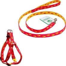 Шлея и поводок Lucky Pet Лапки красная (4820224219493): Производитель Lucky Pet