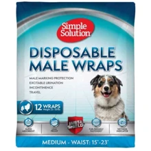Влаговпитывающий поясок Simple Solution Disposable Male Wrap Medium для собак средних пород 12 шт. (ss11538): undefined undefined