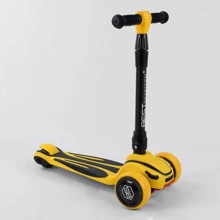 Самокат триколісний Best Scooter, MAXI, складаний алюмінієвий кермо, 3 колеса PU зі світлом Yellow (102049): Кількість коліс 3
