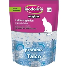 Наповнювач силікагелевий для котячого туалету Inodorina Sanitary Litter з ароматом тальку 16 л (8031398252223): Вид сілікагелевой