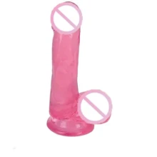 Реалистичный фалоимитатор Xr Brands 6 Inch Slim Stick with Balls Cherry Ice Dildo: Назначение Вагинальные