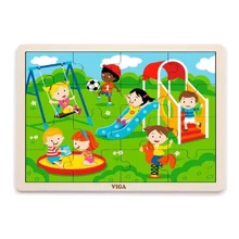 Пазл дерев'яний Viga Toys Парк розваг, 16 ел. (51454): Тип пазл