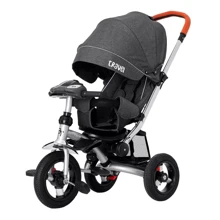 Велосипед трехколесный Tilly Travel Темно-серый лен (T-387/1 DARK GREY): Тип Велосипед-коляска
