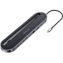 Адаптер BlitzWolf Adapter USB-C to 2xUSB-C+4xUSB+HDMI+VGA+RJ45+3.5mm+SD/TF Black (BW-TH9): Цвет черный