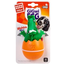 Игрушка для собак Крокодил-неваляшка с пищалкой GiGwi EGG, текстиль, резина, 14 см (2319): Производитель GiGwi