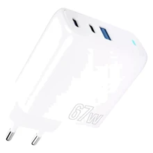 Зарядний пристрій Proove Wall Charger 2xUSB-C+USB Shot GaN 67W White: Особливості Быстрая зарядка, Power Delivery (PD), USB-C