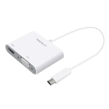 Адаптер Macally Adapter USB-C to VGA and HDMI 4K White (UCVH4K): Колір білий
