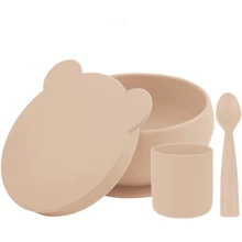 Набір для годування MinikOiOi BLW Set I Bubble Beige силіконовий (101070057): Матеріал силикон