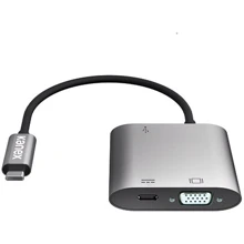 Адаптер Kanex USB-C to USB 3.0+USB-C+VGA Adapter (K181-1278): Колір сірий