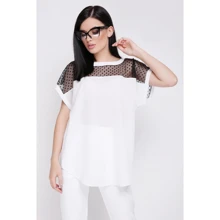 Блуза FashionUp BZ-1640A 42-44 белая с коротким рукавом: Сезон Лето