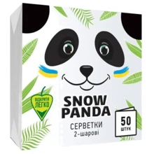 Серветки столові Сніжна панда 50 шт 24х24 білі 2 шари (4823019007862): undefined undefined