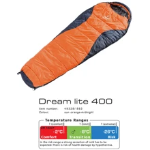 Спальный мешок Deuter Dream Lite 400 Left sun orange-midnight: Тип кокон