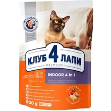 Сухой корм Club 4 Paws Premium Adult cats для взрослых кошек, живущих в помещении 4в1 0.9 кг (4820083909412): Тип Сухой корм