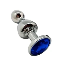 Анальная пробка Wooomy Lollypop Double Ball Metal Plug Blue M: Для кого Унисекс