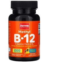 Jarrow Formulas Methyl B-12 Метил B-12 2500 мкг Тропический вкус 100 жевательных таблеток: Тип Витамин B