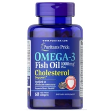 Puritan's Pride Omega-3 Fish Oil Plus Cholesterol Support тисячі mg Риб'ячий жир Омега-3 Плюс Підтримка Холестерину 60 гелевих капсул: Тип Омега 3