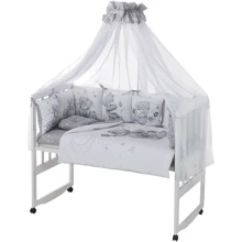 Постельный комплект Babyroom Bortiki Print-08 Мишки серый (680726): Тип постельный комплект