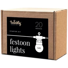 Гирлянда Smart LED Twinkly Festoon RGB 20 G45 Gen II IP44 10м кабель черный: Тип Линейная