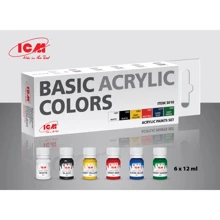 Набір фарб базових ICM 6 шт. (ICM3010): Виробник ICM