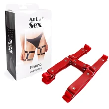 Гартеры на ногу Art of Sex - Kristina Leg Garters, натуральная кожа, красный (2 шт): Для кого Для женщин