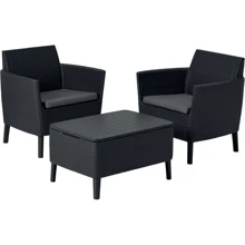 Комплект меблів Allibert Salemo balcony Set сірий (8711245145464): Вид меблів комплекту Стол, Кресло