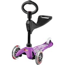 Самокат MICRO серии "Mini 3in1 Deluxe" – фиолетовый (до 50 kg, до 20 kg с сидением, 3-х колесный) (MMD012): Количество колес 3