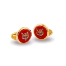 Запонки Halcyon Days Fox Head Red круглі (098/10501): Виробник Halcyon Days