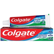 Colgate Зубная паста Тройное действие 50 ml: Назначение Комплексная защита, Свежесть дыхания, Очищение, От зубного налета