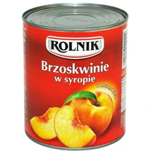 Персики половинками в сиропі Rolnik 820 г (5900919002209): Вага нетто 820 г