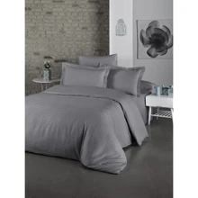 Комплект постельного белья LightHouse Exclusive Sateen Stripe Lux евро серый (50248_2,0): Материал жаккард, сатин