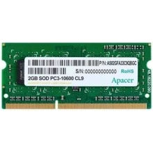 Apacer 2 GB SO-DIMM DDR3L 1333 MHz (DS.02G2J.H9M): Тип DDR3