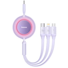 Кабель Baseus Cable USB-C to Micro USB/Lightning/Type-C Bright Mirror 2 Series 100W 1.1m Purple (CAMJ010205): Тип USB-C - Lightning/microUSB/USB-C