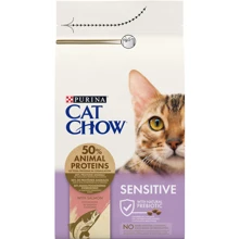 Сухой корм Cat Chow Sensitive для взрослых кошек с чувствительной кожей и пищеварением с лососем 1.5кг (12292819): Тип Сухой корм