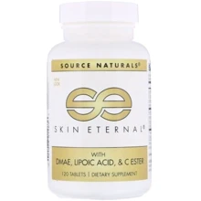Source Naturals Skin Eternal with DMAE Lipoic Acid and C Ester 120 Tabs Здоровье кожи с DMAE и альфа-липоевой кислотой: Форма выпуска Таблетки