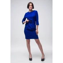 Платье FLFashion Агния ТПА 2687 42 синее повседневное до середины бедра: Состав Спандекс, Полиэстер