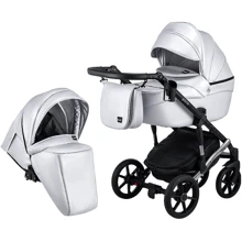Коляска 2 в 1 Bair Polo (Silver) кожа 100% 27S серебро (перламутр): Тип коляски Универсальная коляска (2-в-1)