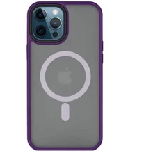 Чехол для iPhone Mobile Case TPU+PC Metal Buttons with MagSafe Dark Purple for iPhone 14 Pro: Цвет фиолетовый