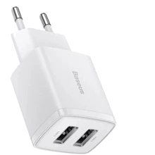 Зарядное устройство Baseus Wall Charger 2xUSB Compact 10.5W White (CCXJ010202): Кабель в комплекте отсутствует