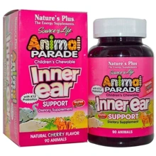 Natures Plus Animal Parade Inner Ear Support Cherry flavor Комплекс для Поддержки Внутреннего Уха для Детей 90 жевательных таблеток: Форма выпуска Таблетки жевательные
