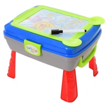 Детский столик-мольберт для рисования YI MA TOYS YM771-2 с аксессуарами (Голубой): Производитель YI MA TOYS